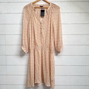 Club Monaco | Silk Star Print Sheer Dress – Romantic Minimalist | Size 12